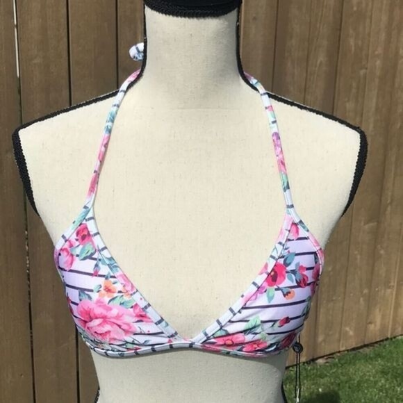 WILDFOX So 90’s Retro Floral Stripe String Bikini - Picture 1 of 5